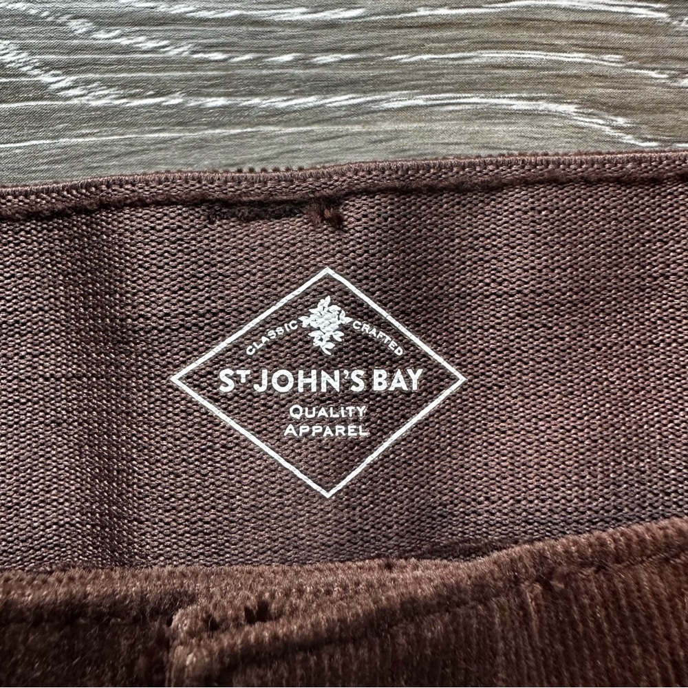 St John's Bay Dark Brown Velvet Feel Corduroy Pants size 16P‎ - Picture 5 of 12